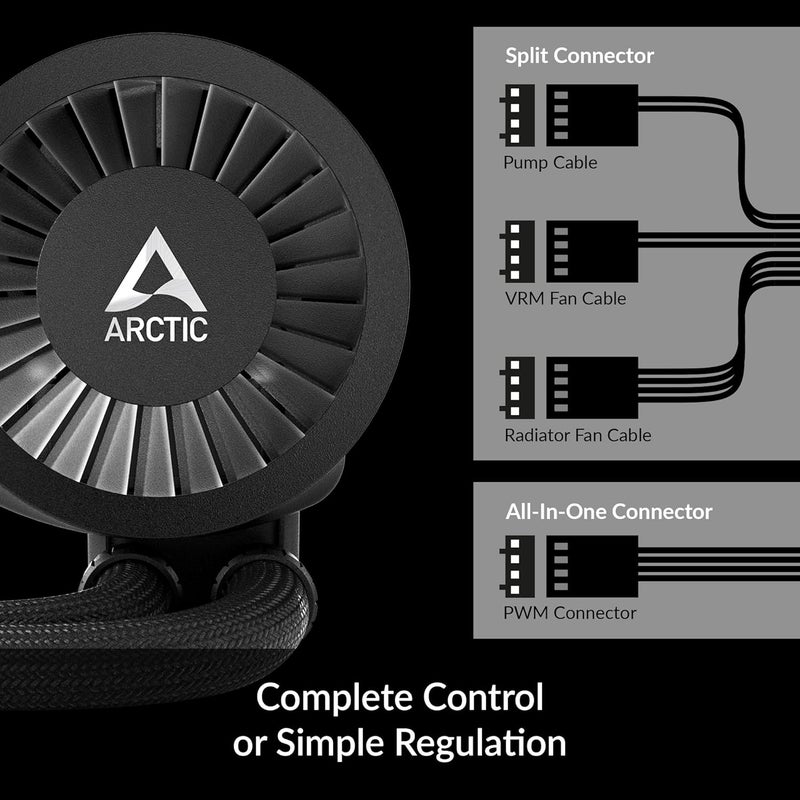 Arctic Liquid Freezer III 280 - CPU AIO Water Cooler, Water Cooling PC, Intel & AMD, Efficient PWM-Controlled Pump, Fan: 200–1700 RPM, LGA1851 and LGA1700 Contact Frame - Black - Image 4